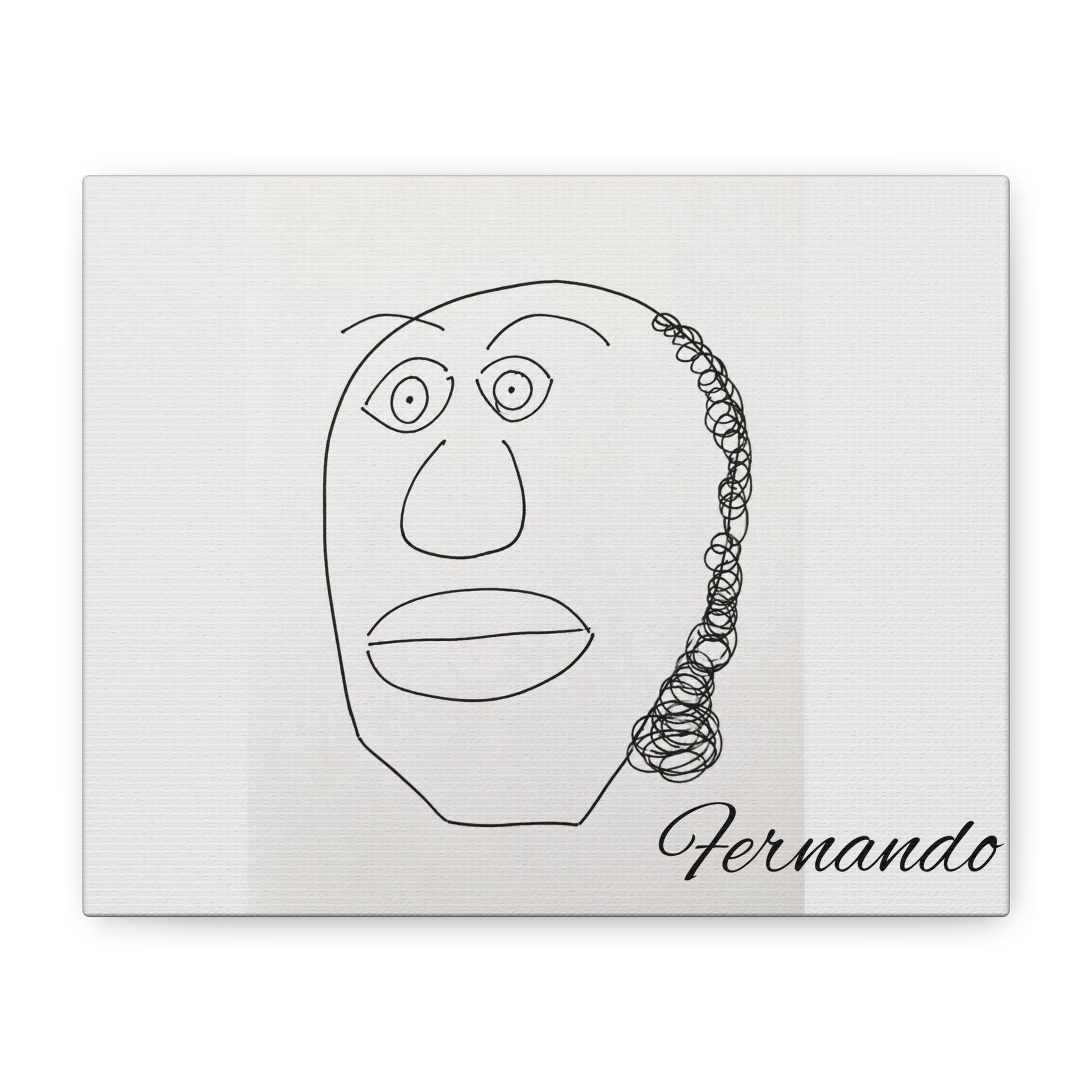 Minimal Line Art Face Canvas — Abstract Black & White Portrait Stretched Matte