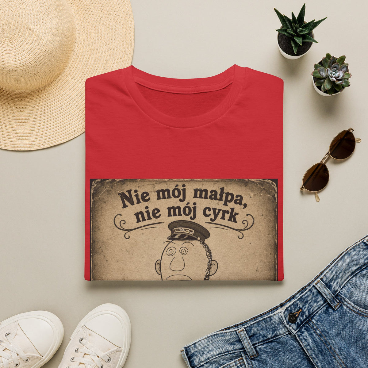 Polish Vintage Poster T-Shirt — "Nie mój małpa, nie mój cyrk" Retro Graphic Tee