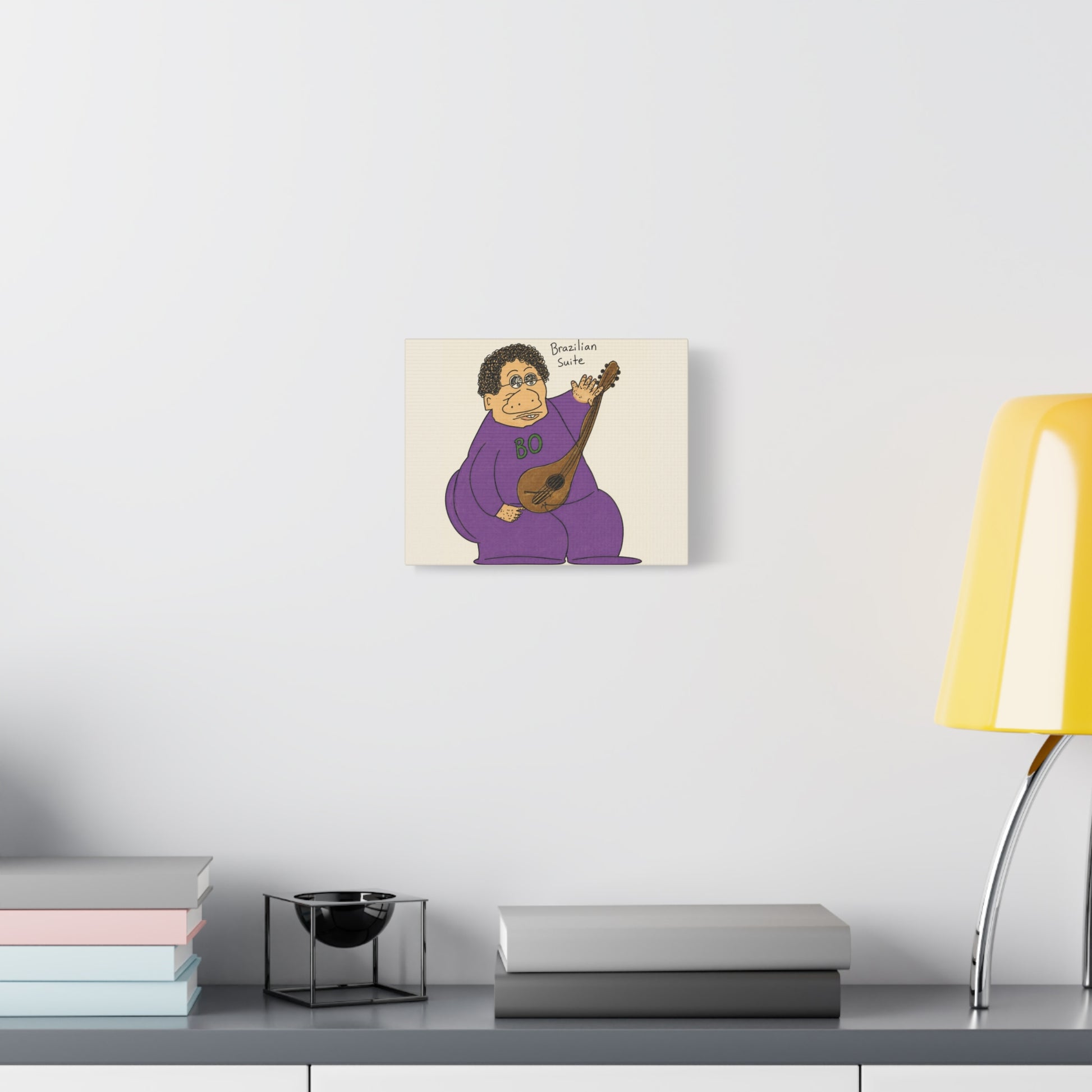 Brazilian Suite Musician Canvas Print — Cartoon Guitarist Art