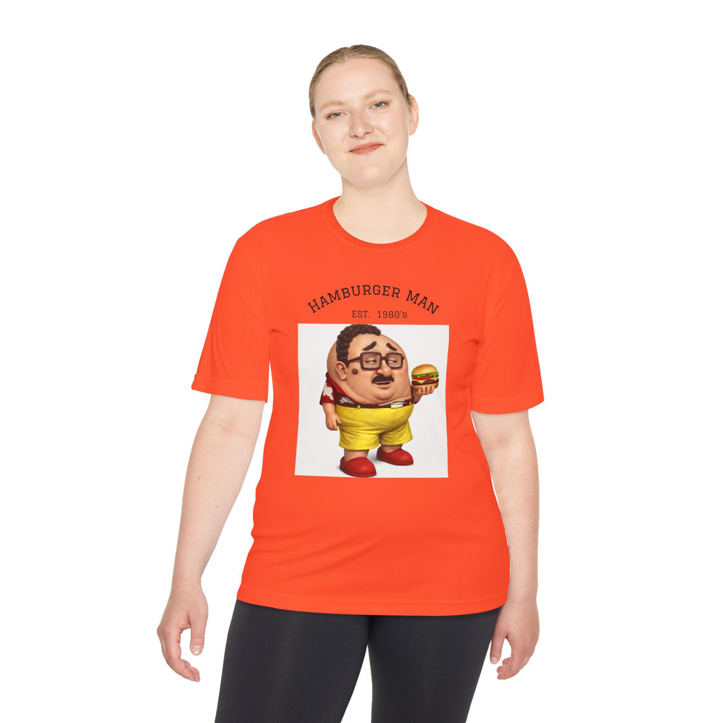 Hamburger Man Tee — Retro Cartoon Burger Graphic Shirt
