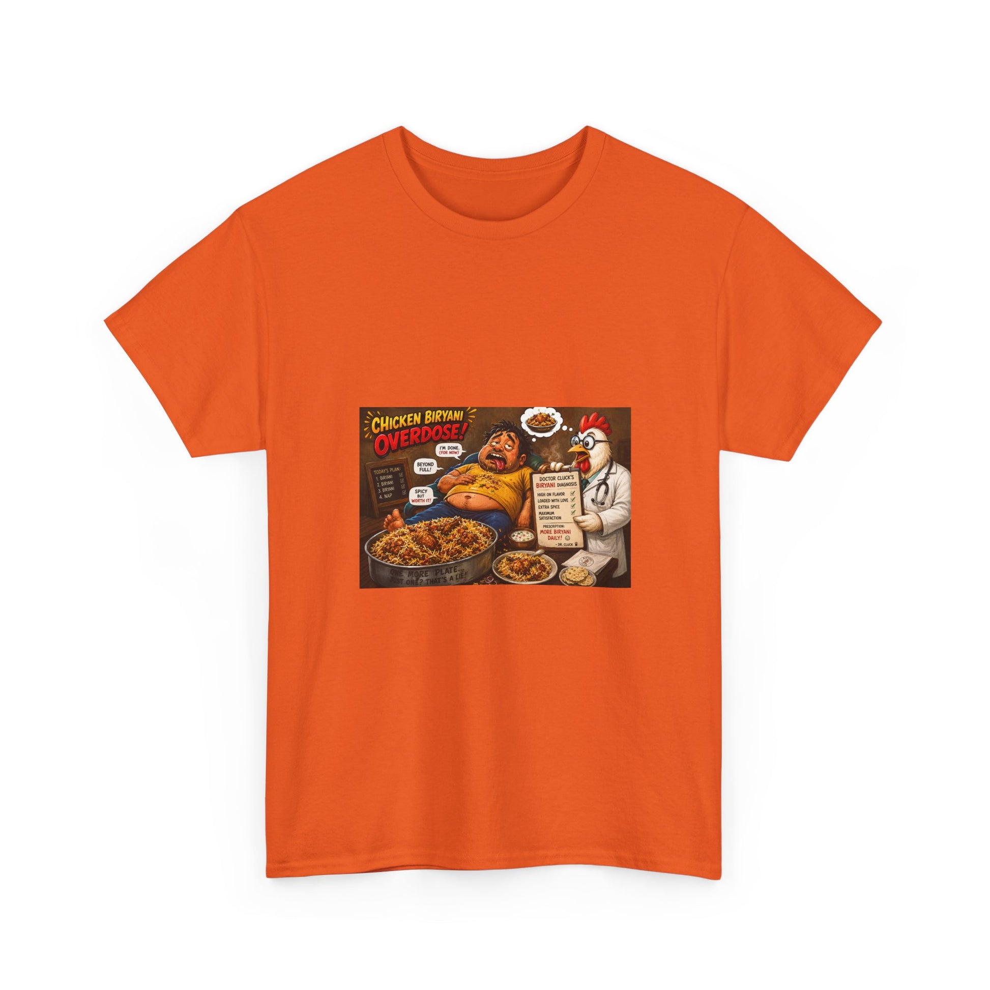 Chicken Biryani T-Shirt — "Yus Money Chicken Biryani Overdose" Graphic Tee