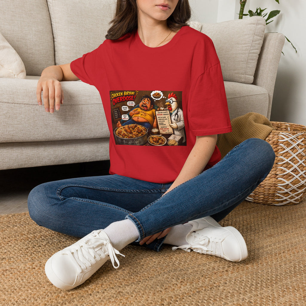 T-Shirt — "Chicken Biryani Overdose" Funny Foodie Graphic Tee