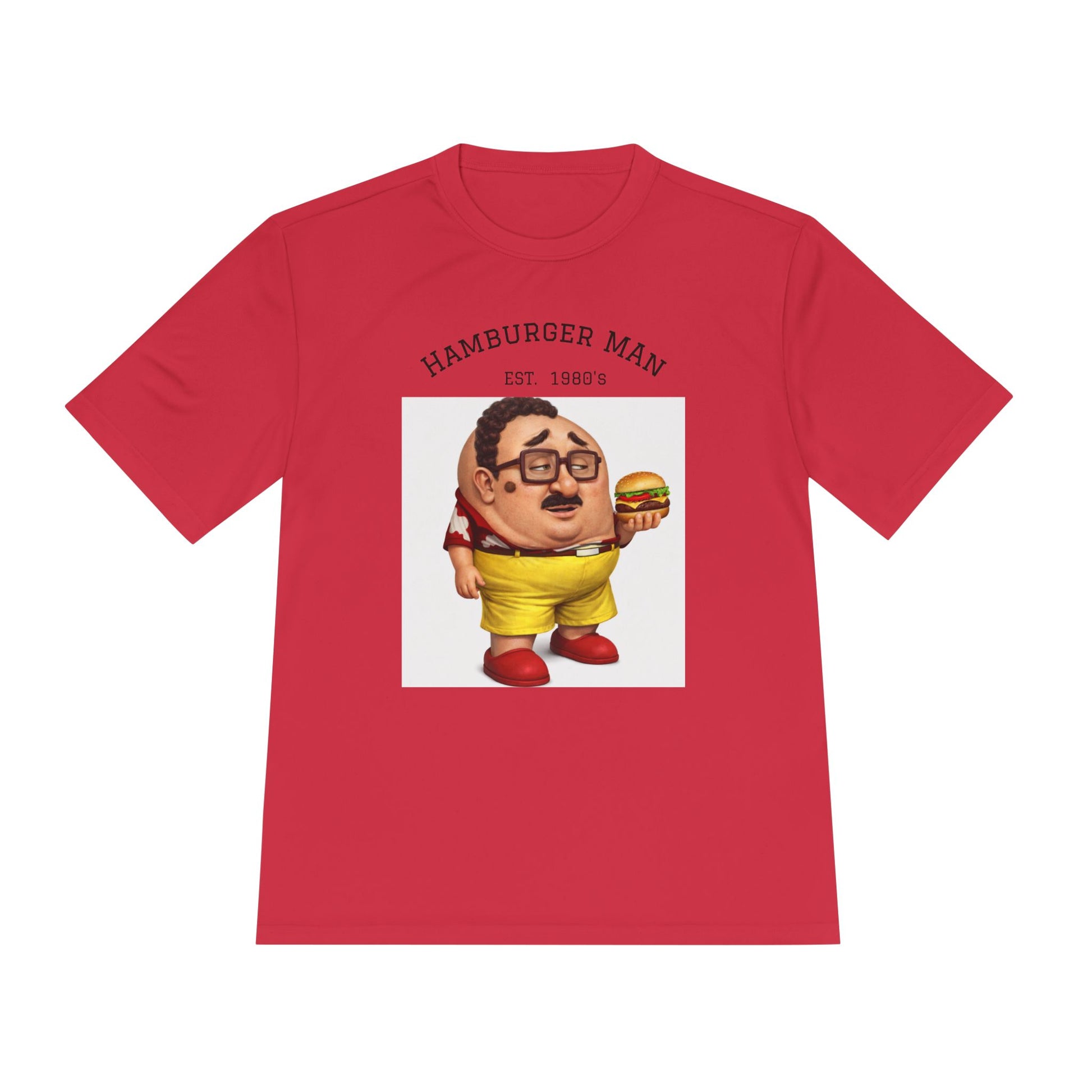 Hamburger Man Tee — Retro Cartoon Burger Graphic Shirt