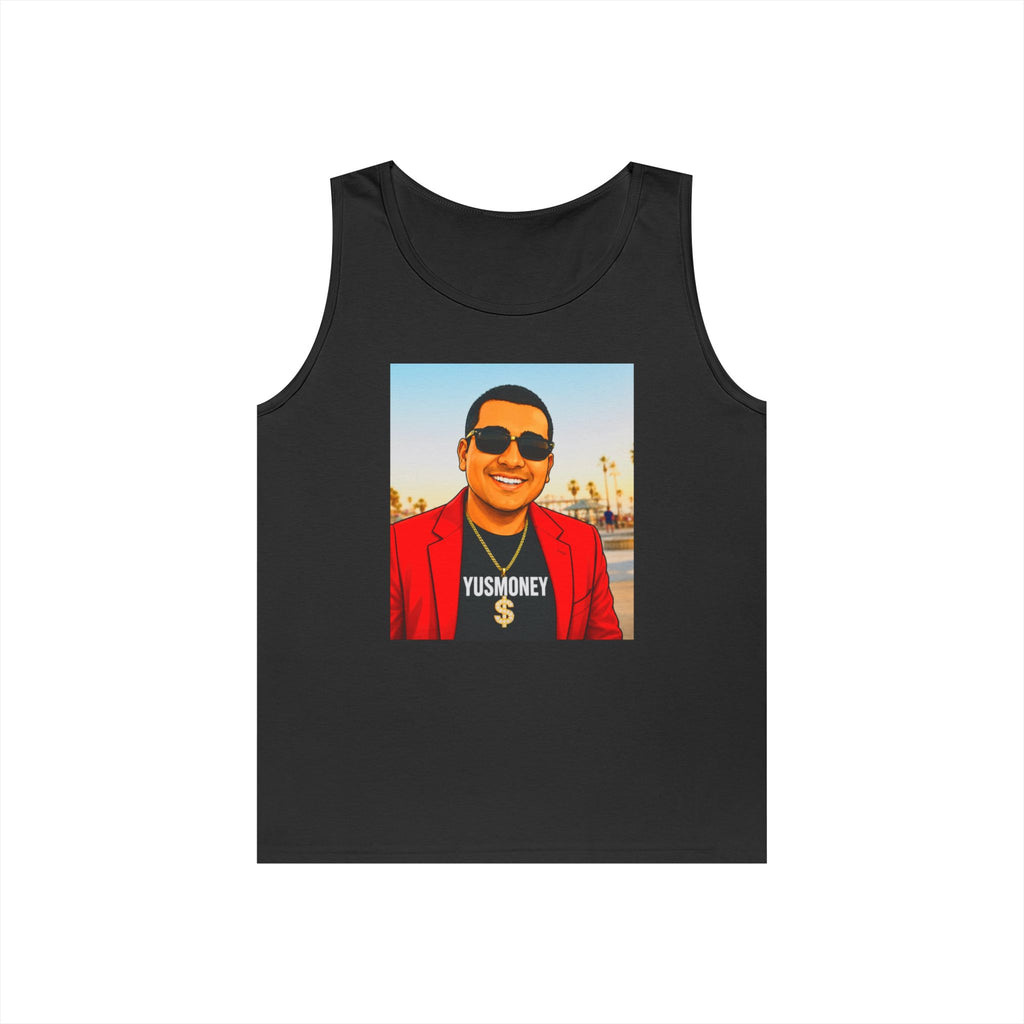 Retro Portrait Tank Top — 'YUSMONEY' Graphic Summer Tee