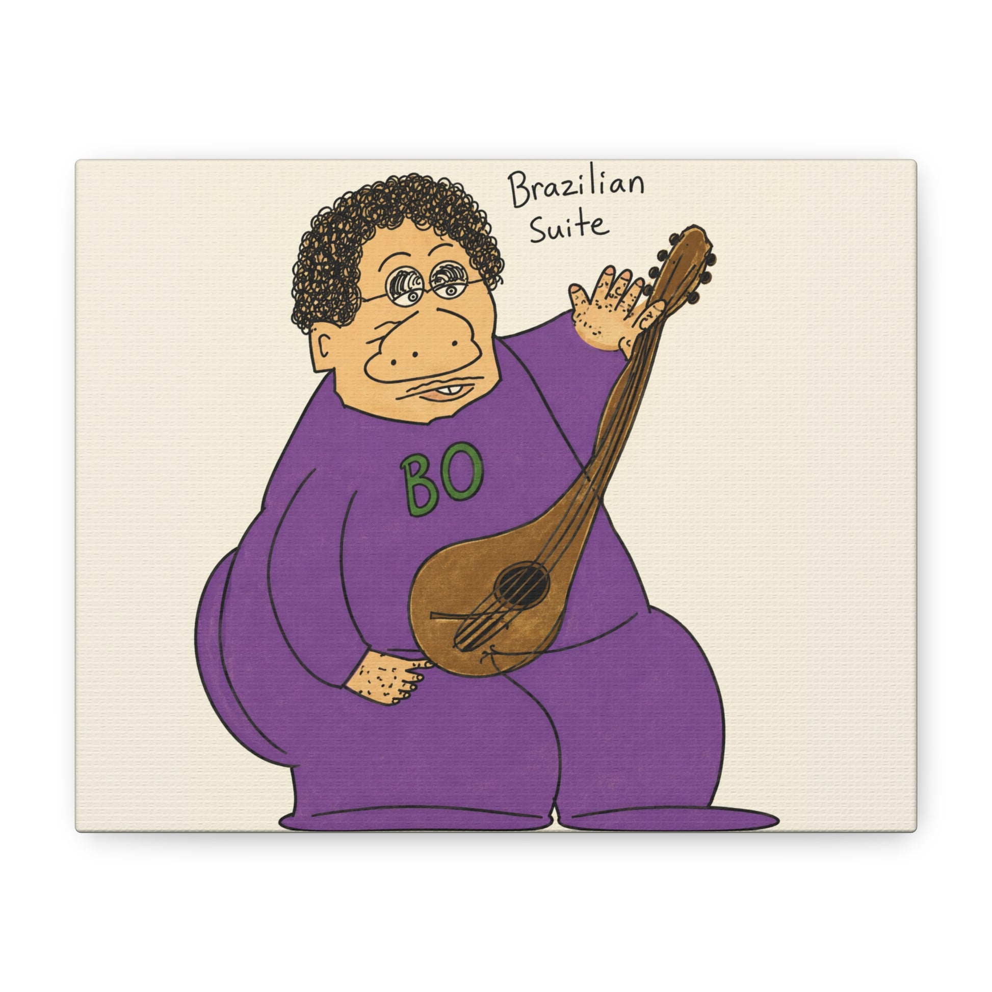 Brazilian Suite Musician Canvas Print — Cartoon Guitarist Art