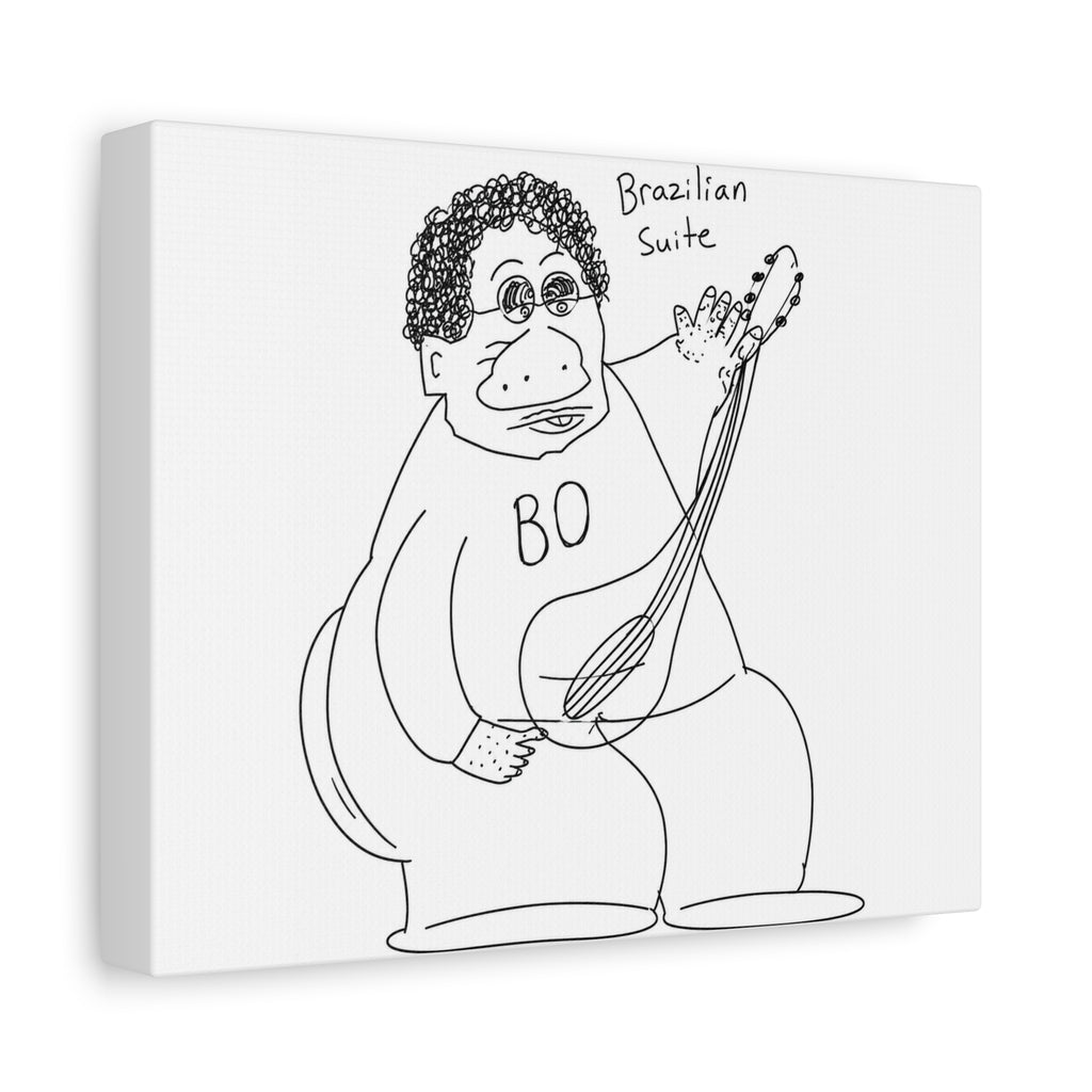 Brazilian Suite Music Canvas Print – Hand-Drawn Guitarist Art