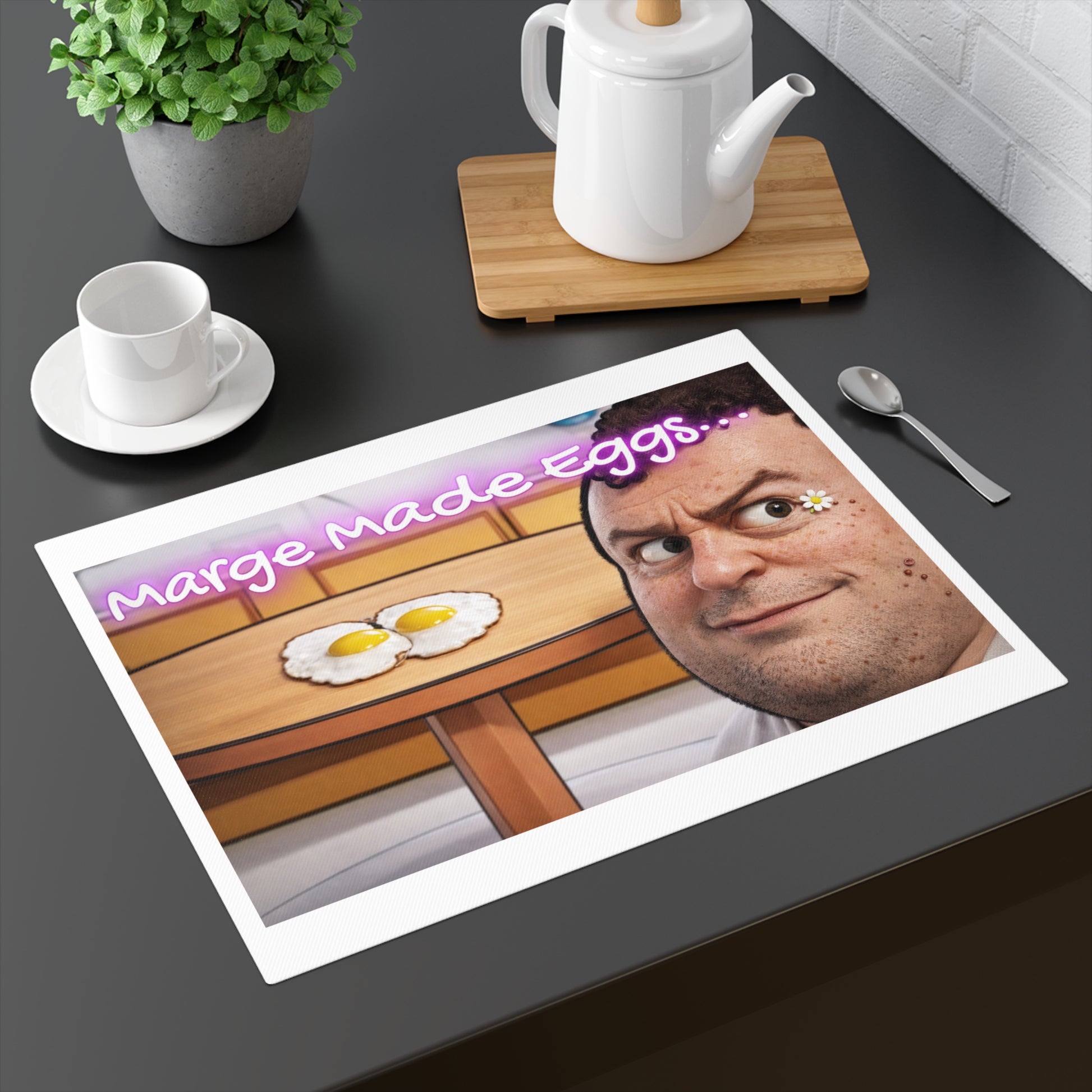 Funny 'Marge Made Eggs' Placemat — Novelty Breakfast Table Mat