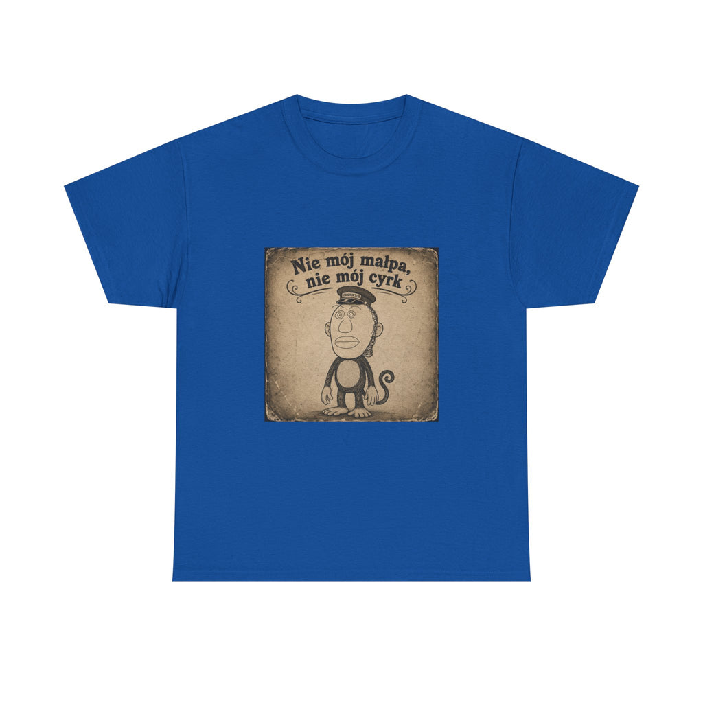 Vintage Monkey Tee - "Nie mój małpa, nie mój cyrk" Polish Saying T-Shirt