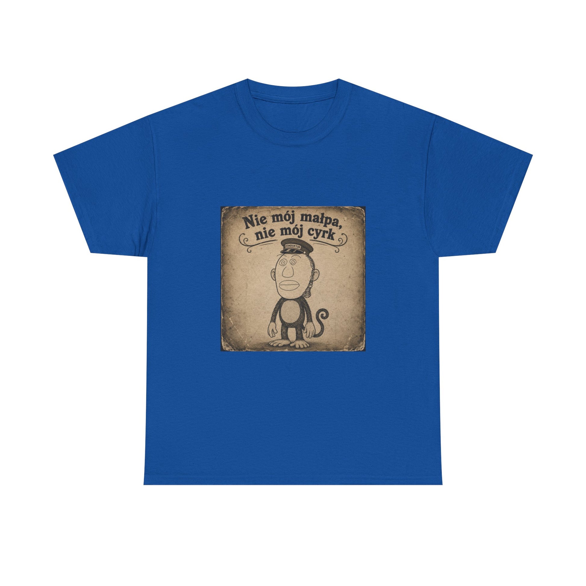 Vintage Monkey Tee - "Nie mój małpa, nie mój cyrk" Polish Saying T-Shirt