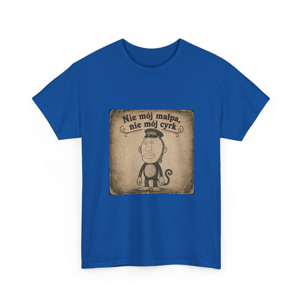 Vintage Monkey Tee - "Nie mój małpa, nie mój cyrk" Polish Saying T-Shirt