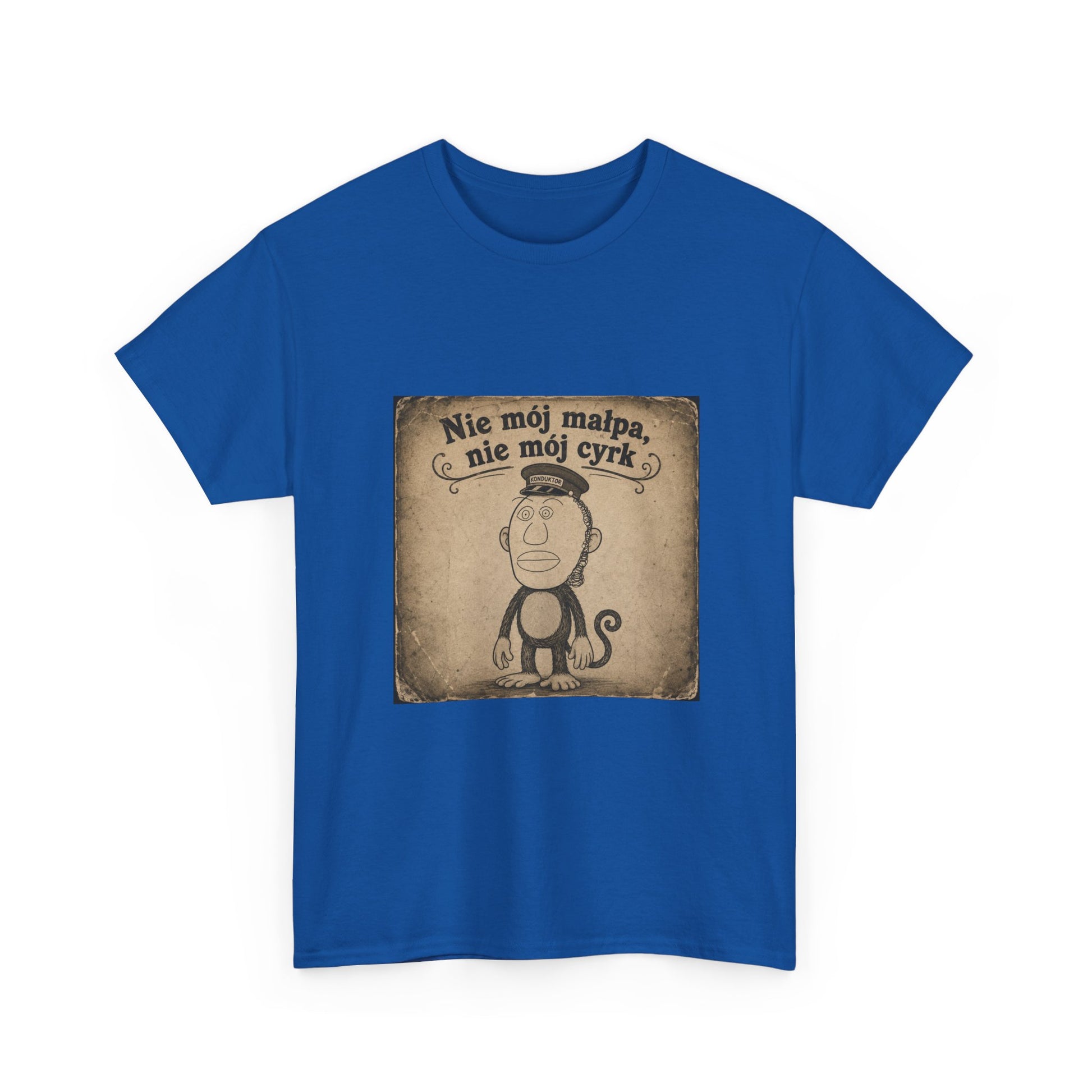 Vintage Monkey Tee - "Nie mój małpa, nie mój cyrk" Polish Saying T-Shirt