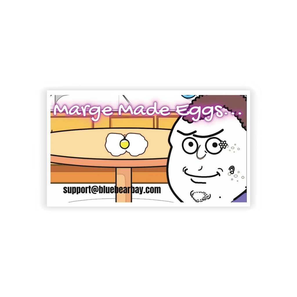 Business Cards — Quirky 'Marge-Made Eggs' Illustrated Card for Small Food Brands & Creators