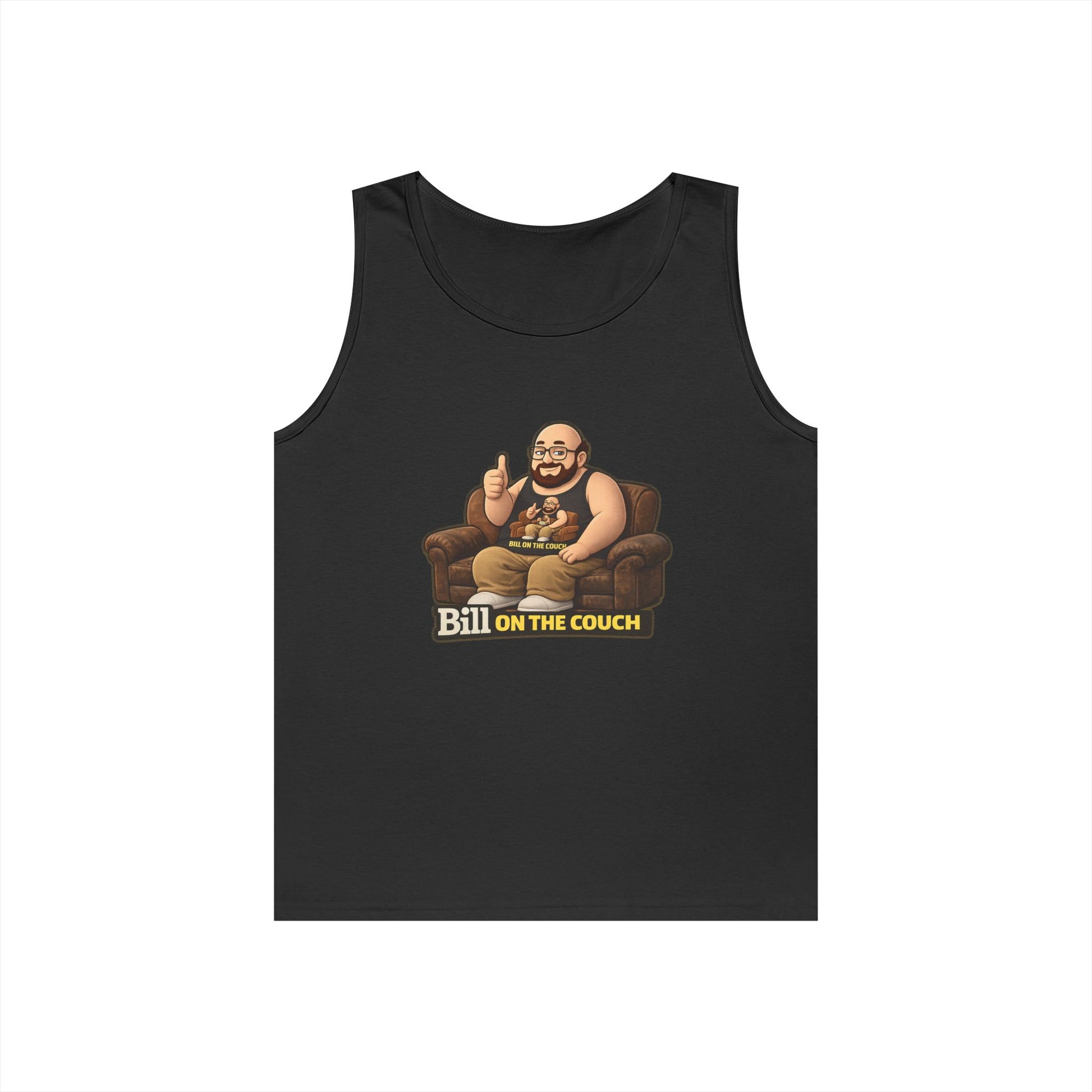 Tank Top — "Bill on the Couch" Funny Gamer Lounge Graphic Tank