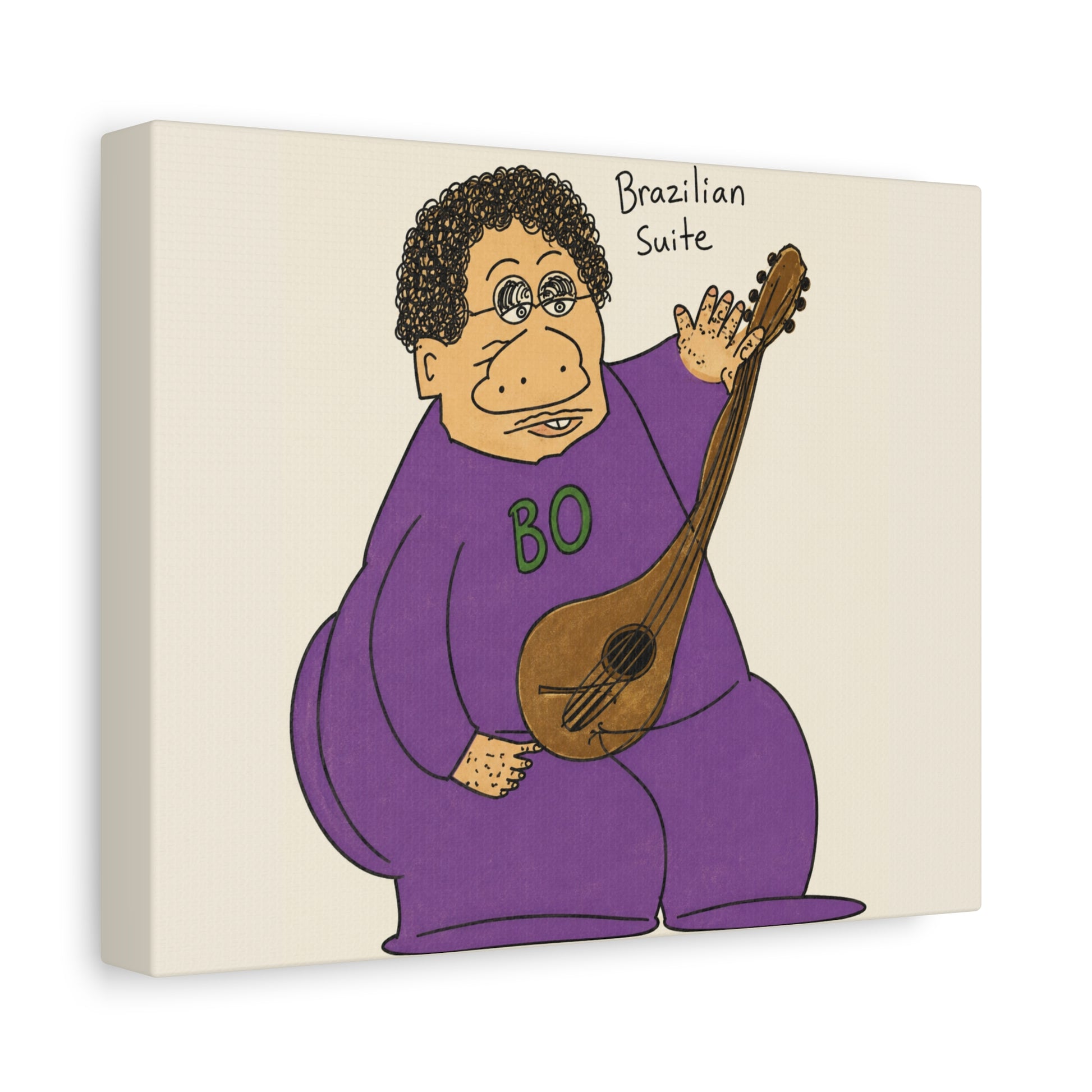 Brazilian Suite Musician Canvas Print — Cartoon Guitarist Art