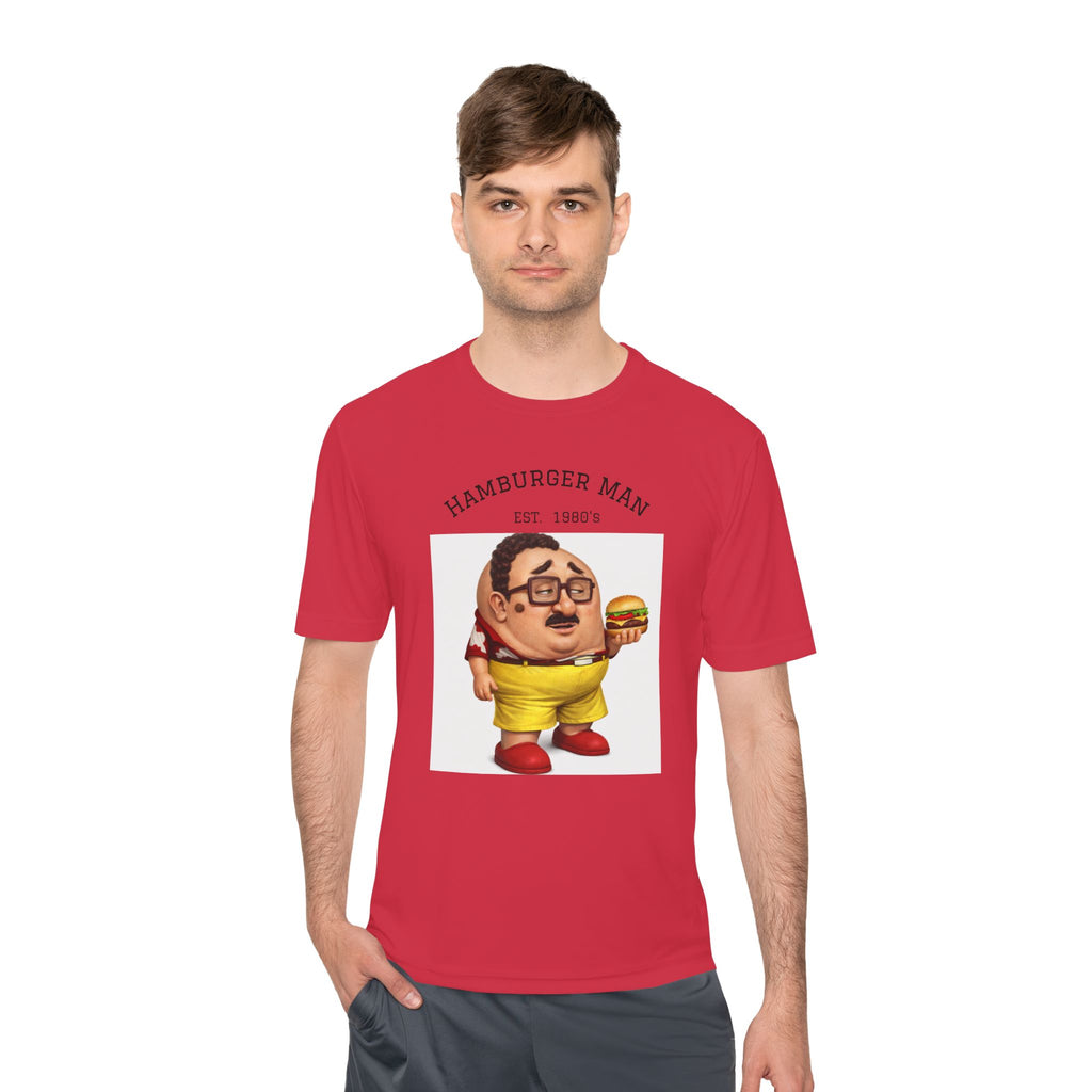 Hamburger Man Tee — Retro Cartoon Burger Graphic Shirt