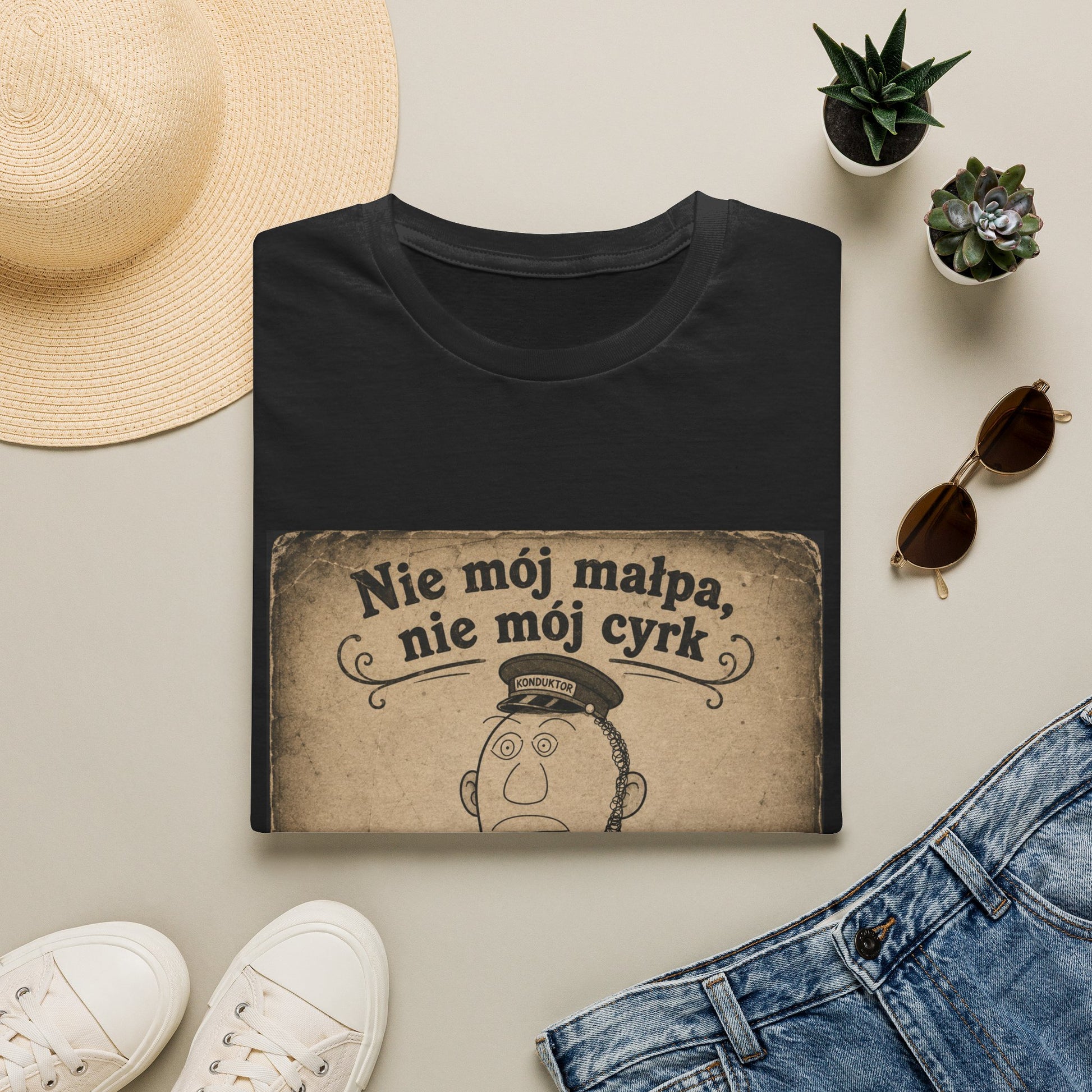 Polish Vintage Poster T-Shirt — "Nie mój małpa, nie mój cyrk" Retro Graphic Tee