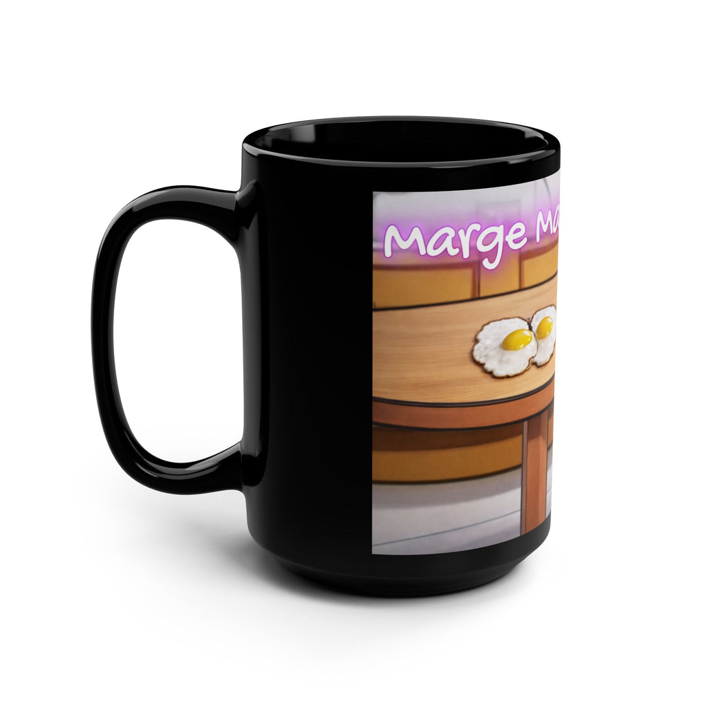 15oz Black Mug — "I Made Eggs" Funny Face Breakfast Coffee Cup