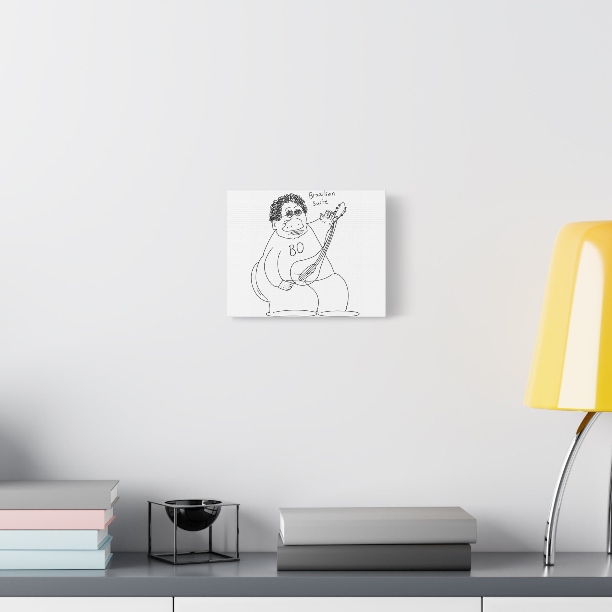 Brazilian Suite Music Canvas Print – Hand-Drawn Guitarist Art