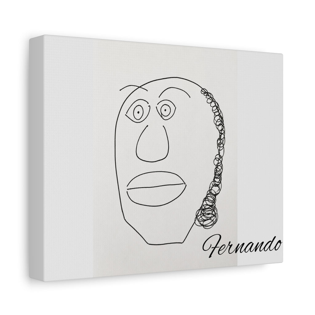 Minimal Line Art Face Canvas — Abstract Black & White Portrait Stretched Matte