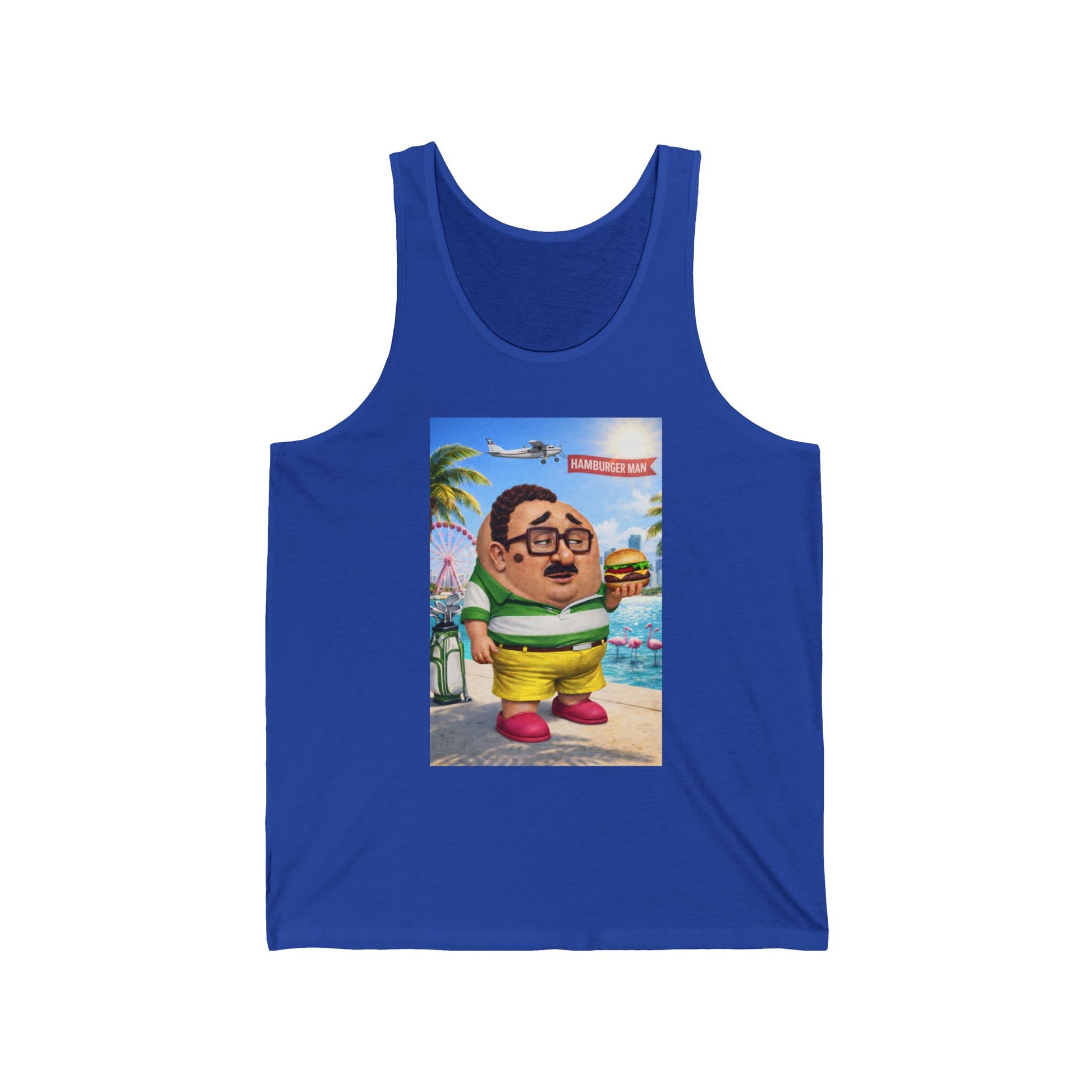 Funny Beach Cartoon Tank Top — Retro Vacation Character Graphic Tank