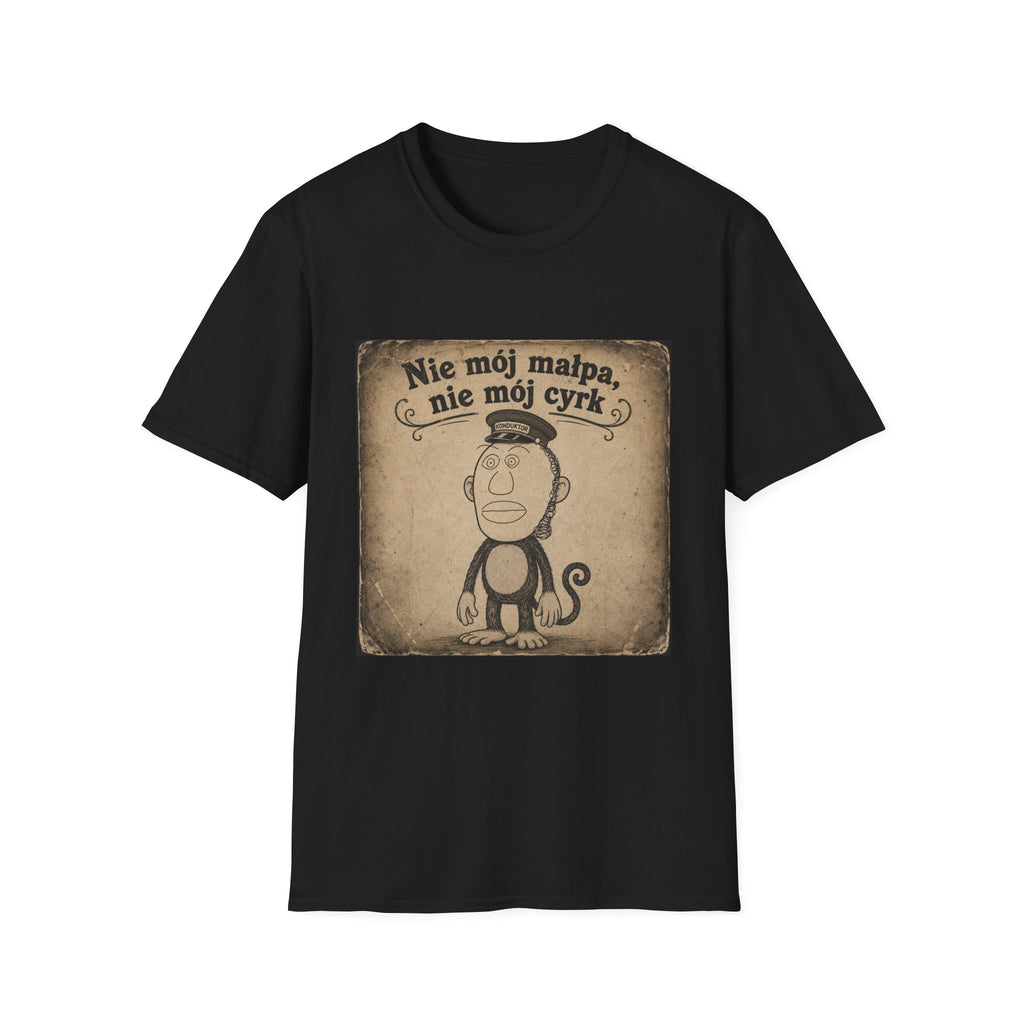 Polish Vintage Poster T-Shirt — "Nie mój małpa, nie mój cyrk" Retro Graphic Tee