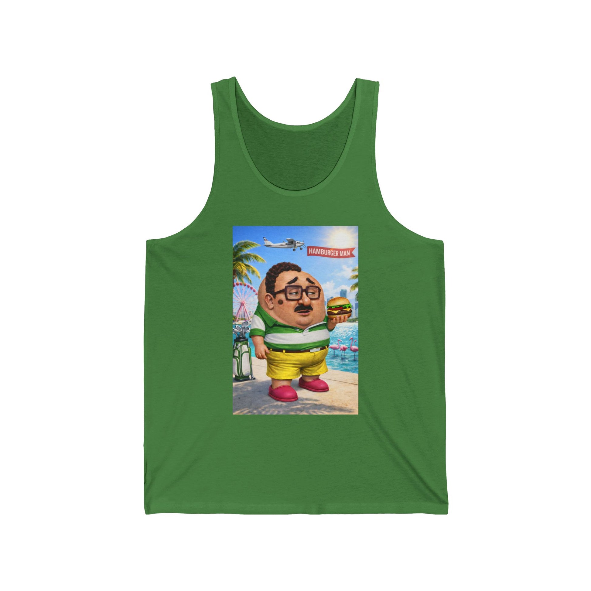 Funny Beach Cartoon Tank Top — Retro Vacation Character Graphic Tank