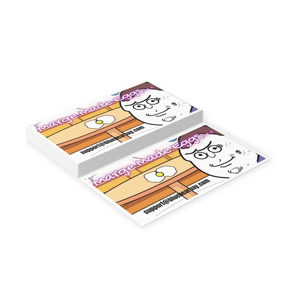 Business Cards — Quirky 'Marge-Made Eggs' Illustrated Card for Small Food Brands & Creators