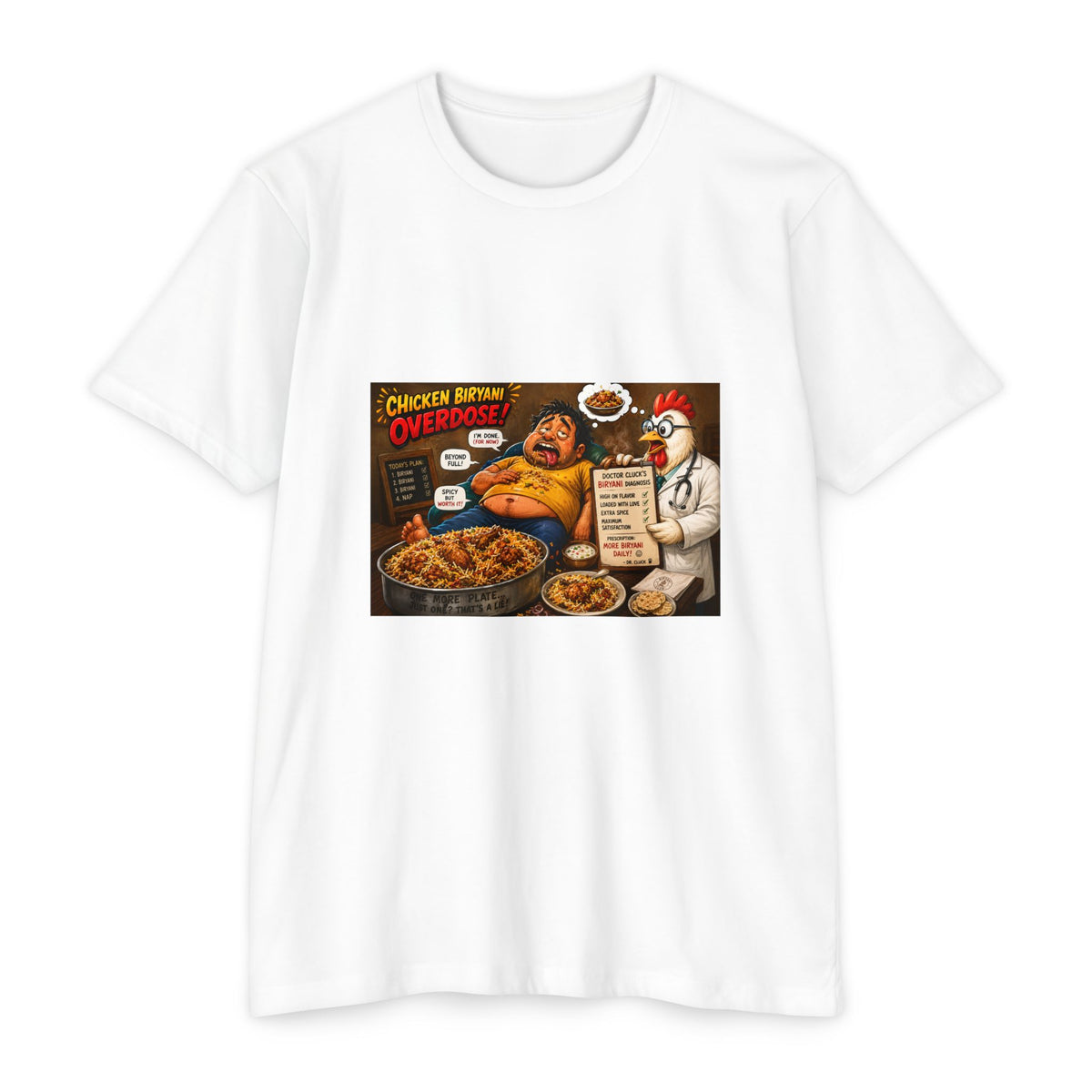 Chicken Biryani 'Overdose' T-Shirt — Funny Foodie Graphic Tee