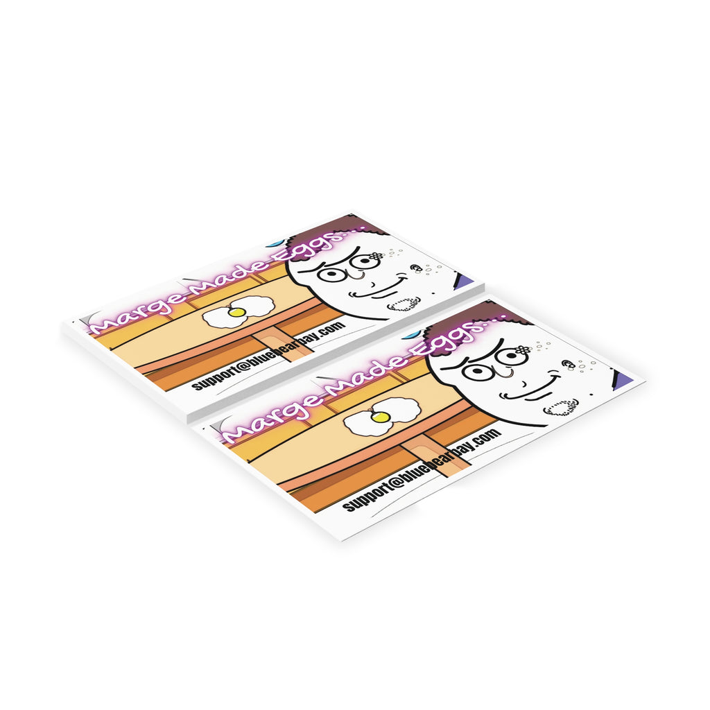 Business Cards — Quirky 'Marge-Made Eggs' Illustrated Card for Small Food Brands & Creators