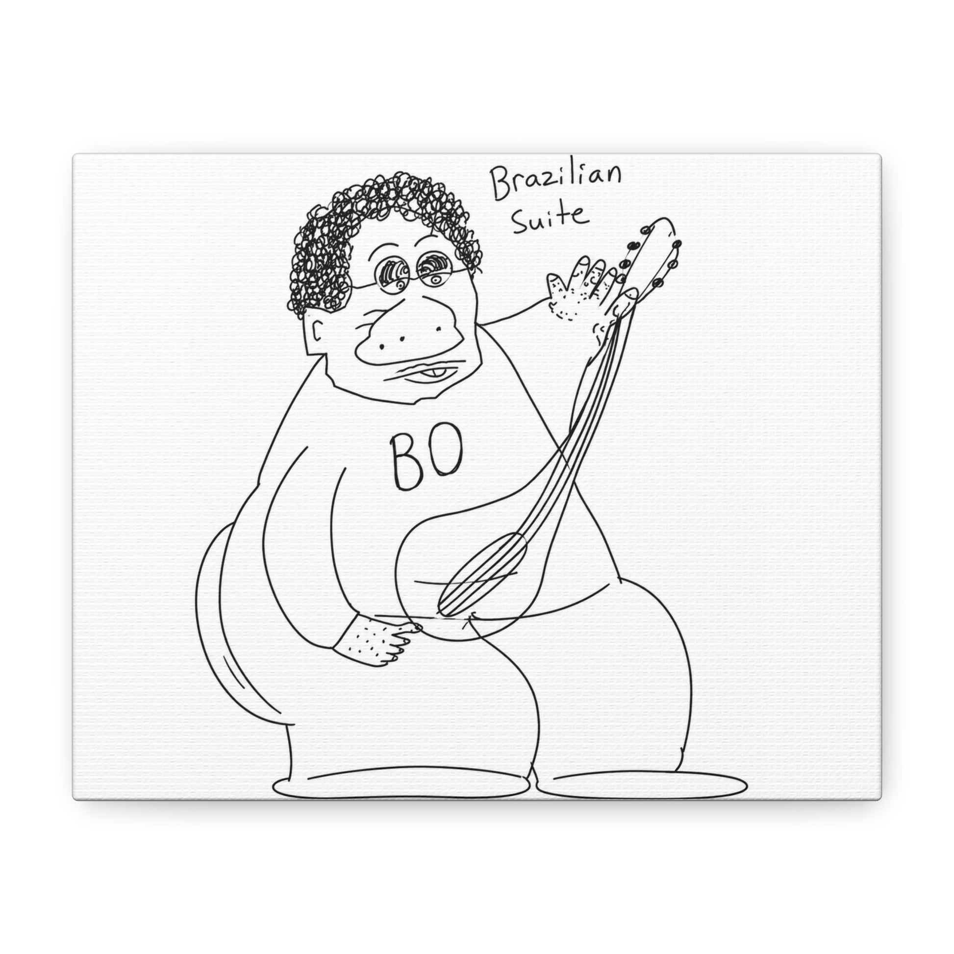 Brazilian Suite Music Canvas Print – Hand-Drawn Guitarist Art