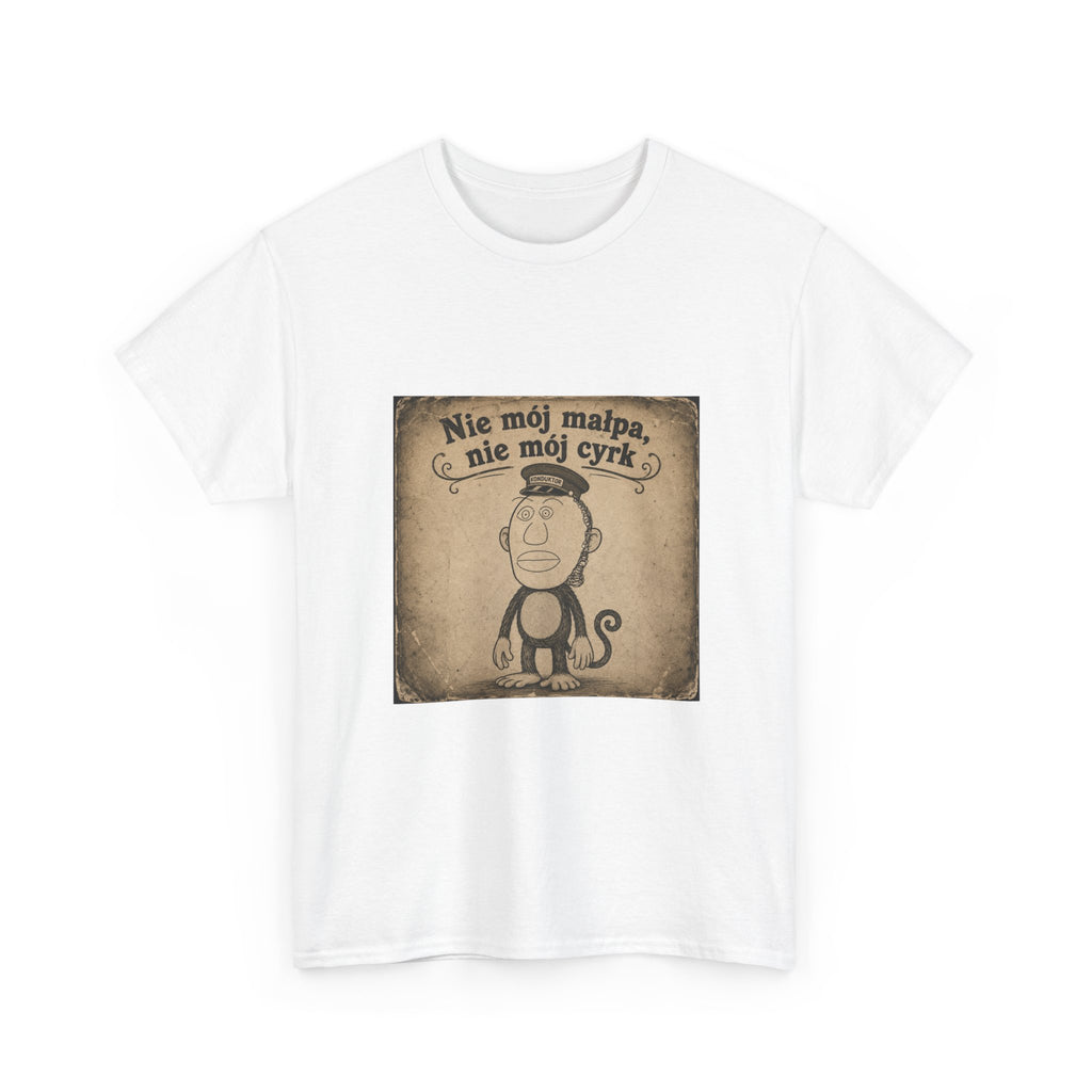 Vintage Monkey Tee - "Nie mój małpa, nie mój cyrk" Polish Saying T-Shirt