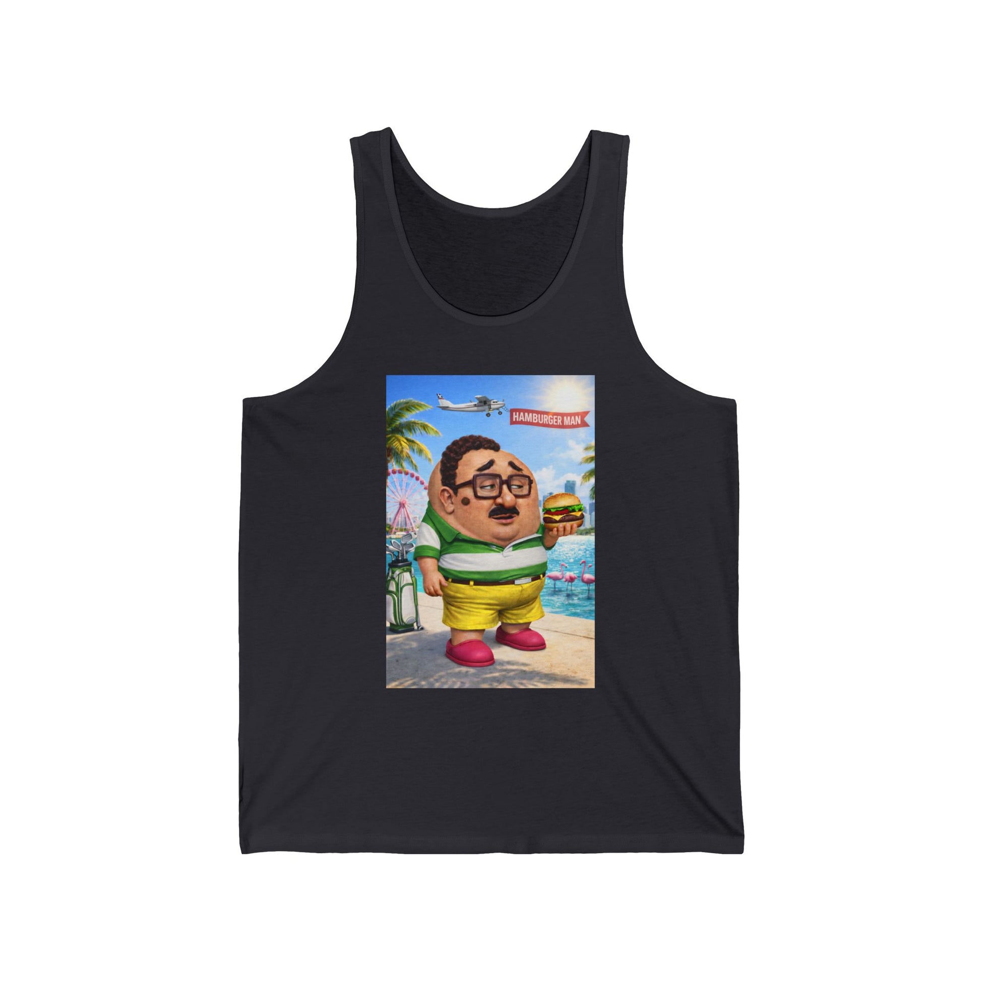 Funny Beach Cartoon Tank Top — Retro Vacation Character Graphic Tank