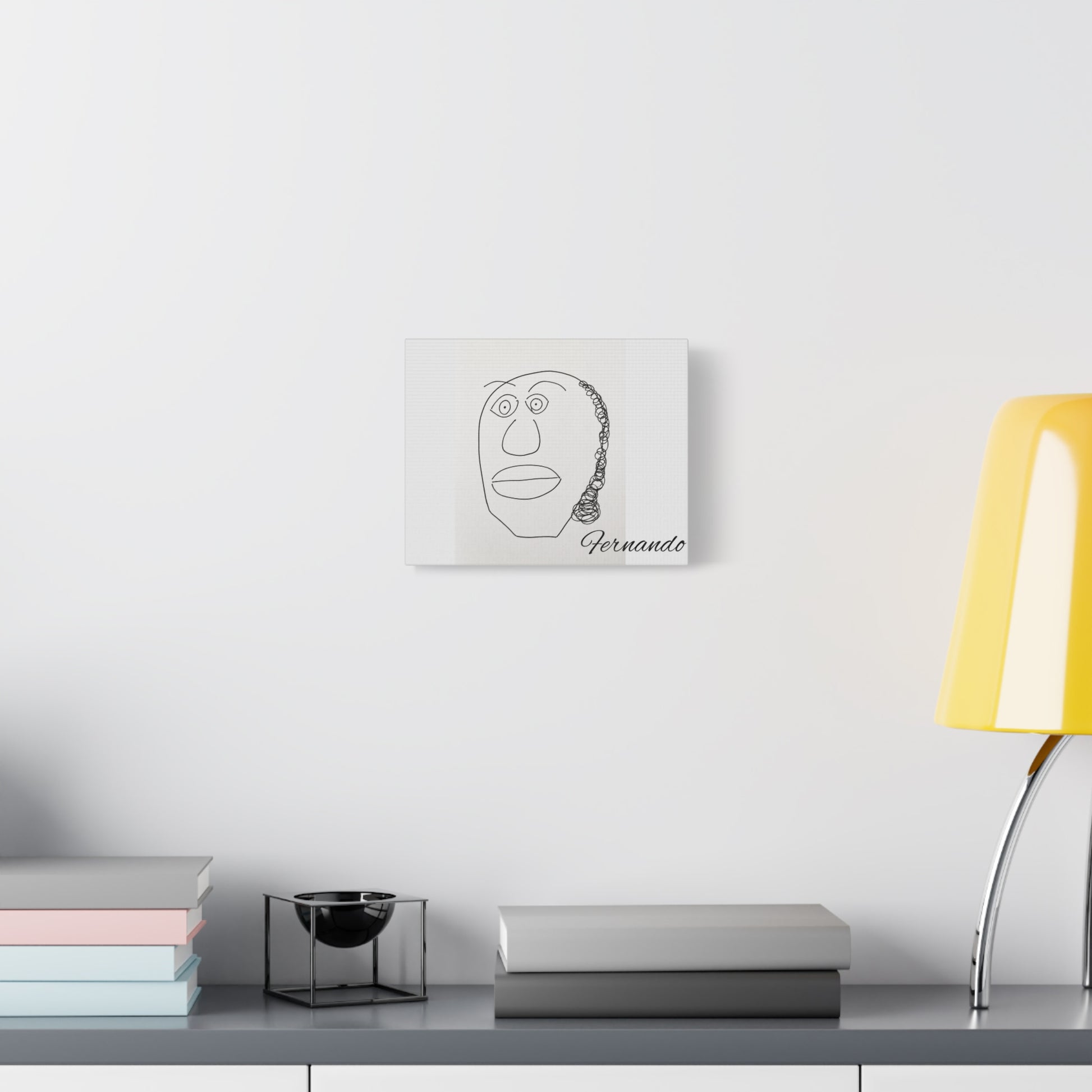 Minimal Line Art Face Canvas — Abstract Black & White Portrait Stretched Matte