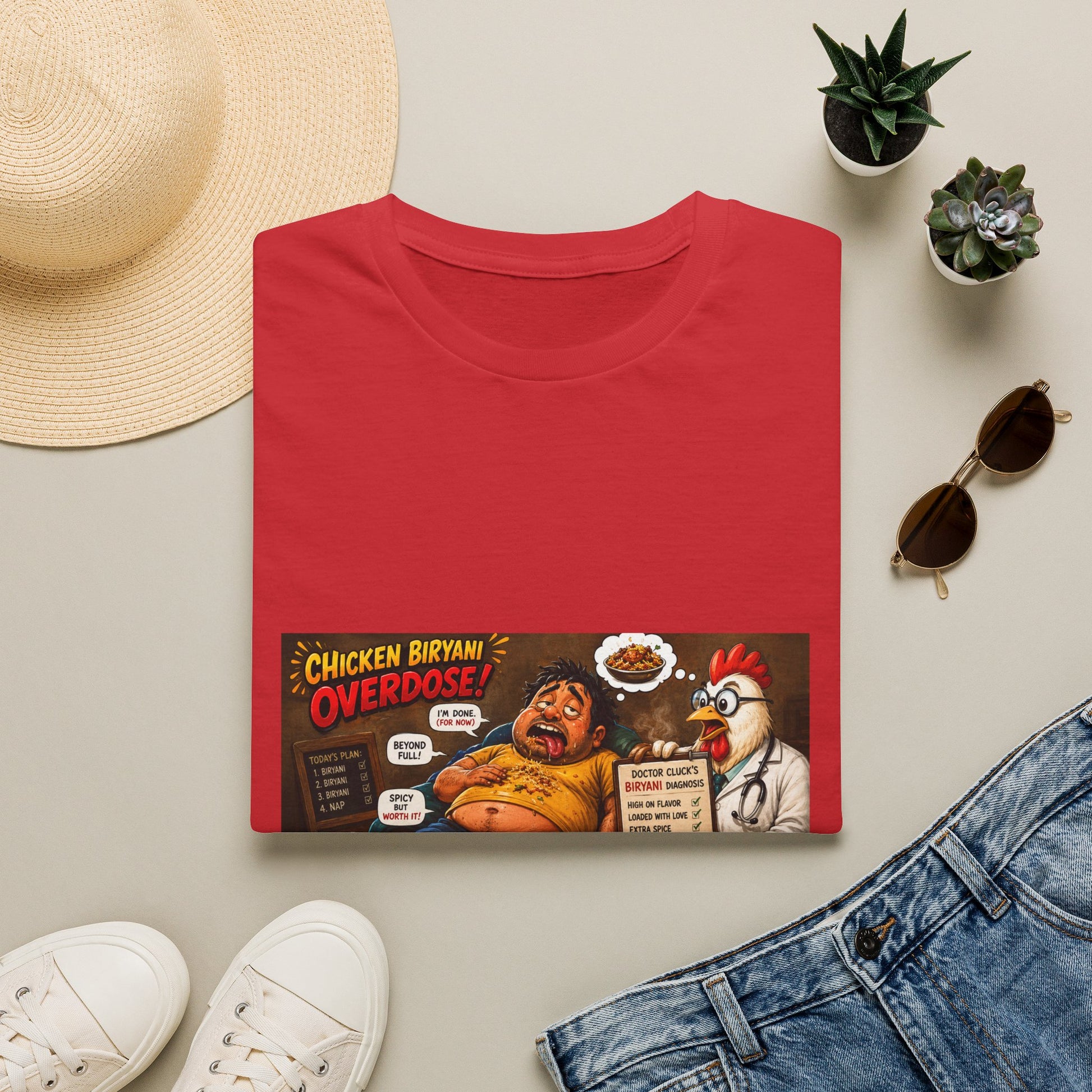 T-Shirt — "Chicken Biryani Overdose" Funny Foodie Graphic Tee