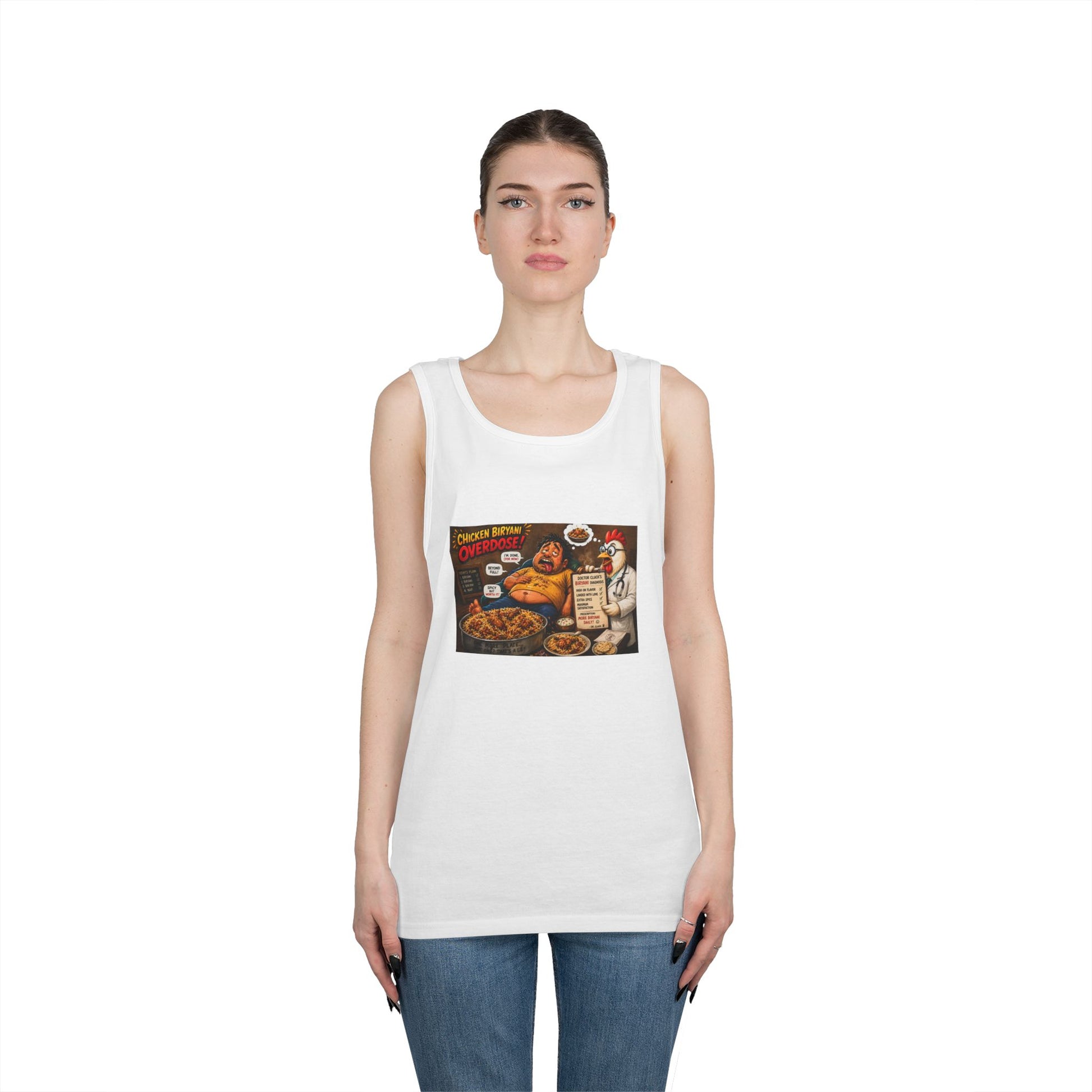 Retro Fried Chicken Poster Tank Top — Vintage Diner Food Graphic