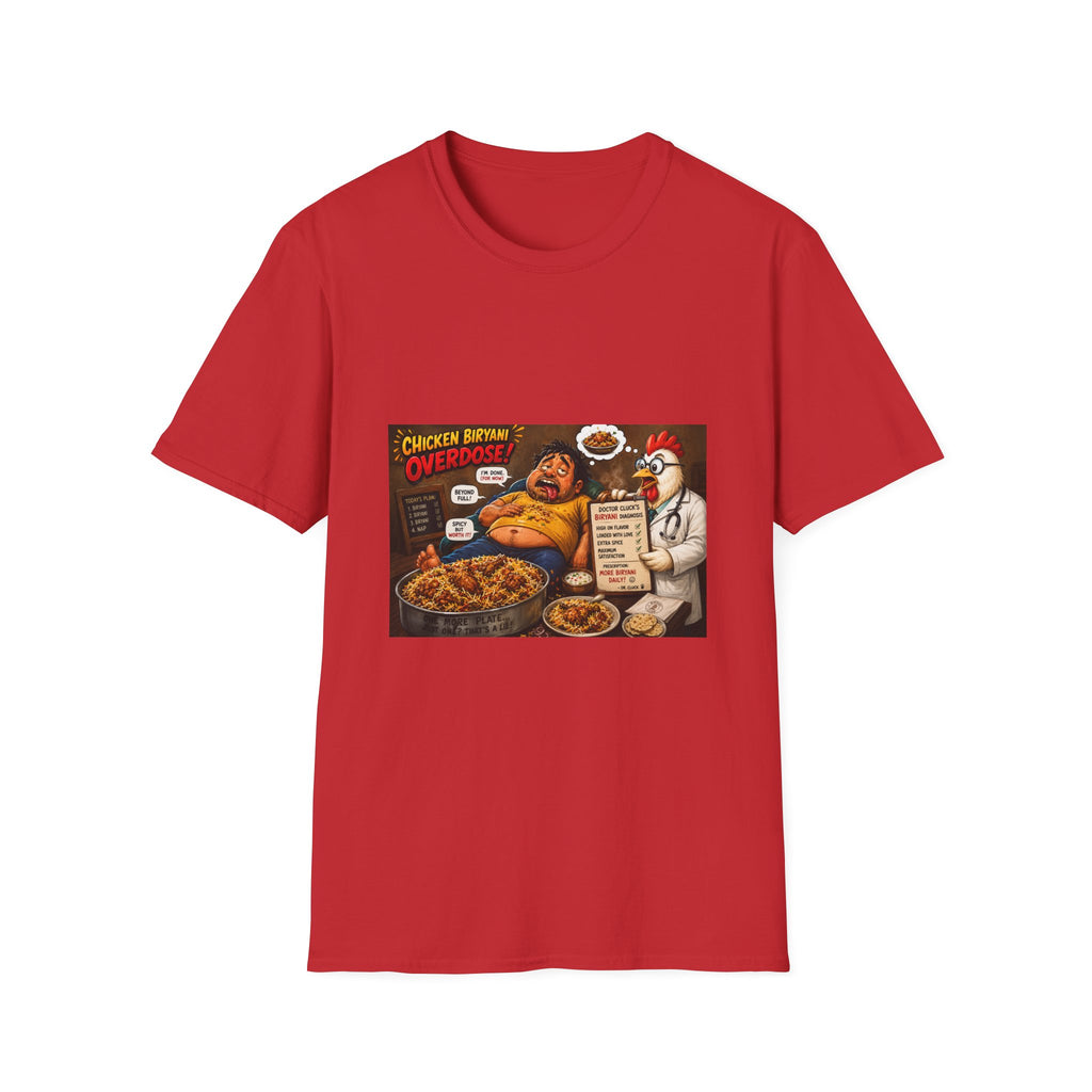 T-Shirt — "Chicken Biryani Overdose" Funny Foodie Graphic Tee