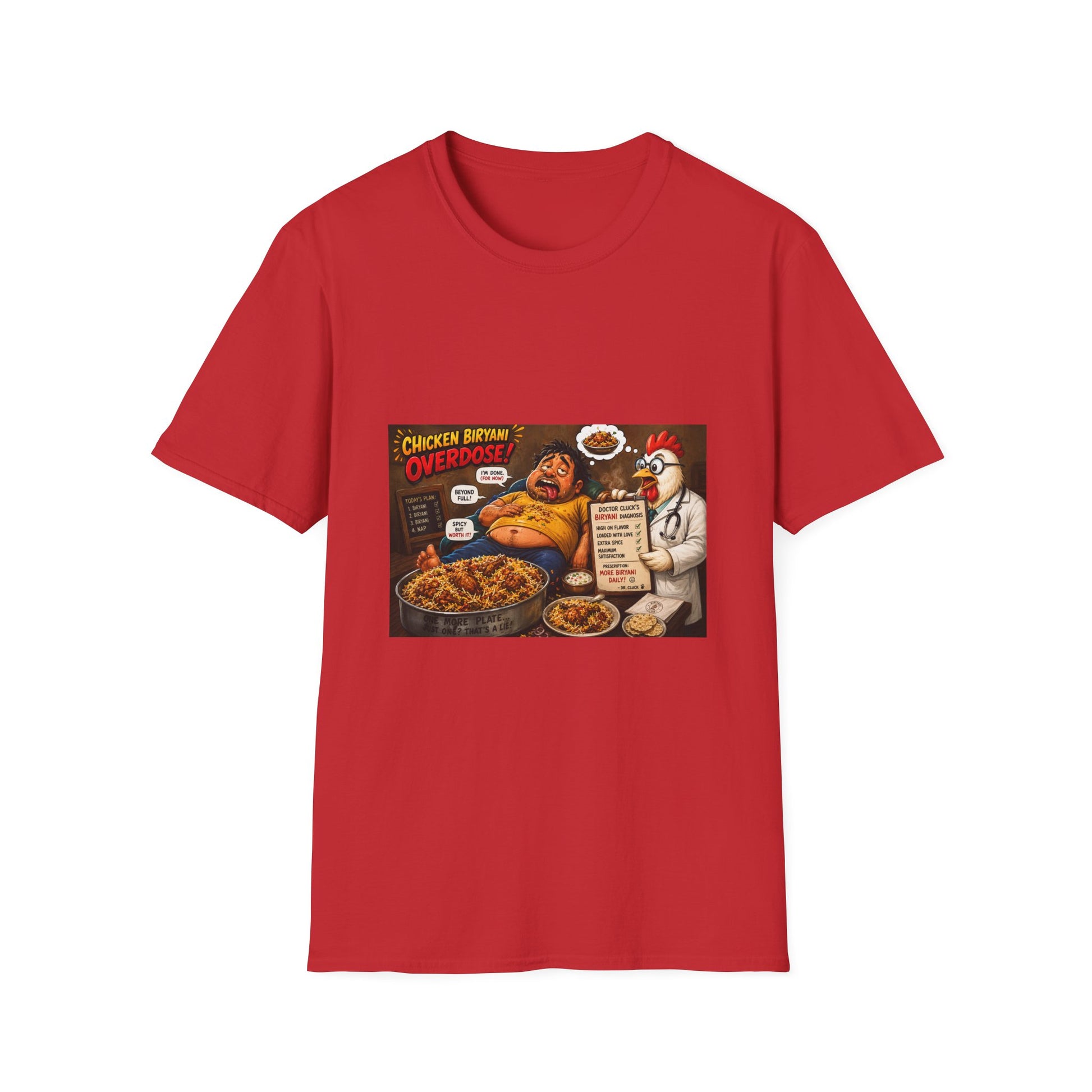 T-Shirt — "Chicken Biryani Overdose" Funny Foodie Graphic Tee