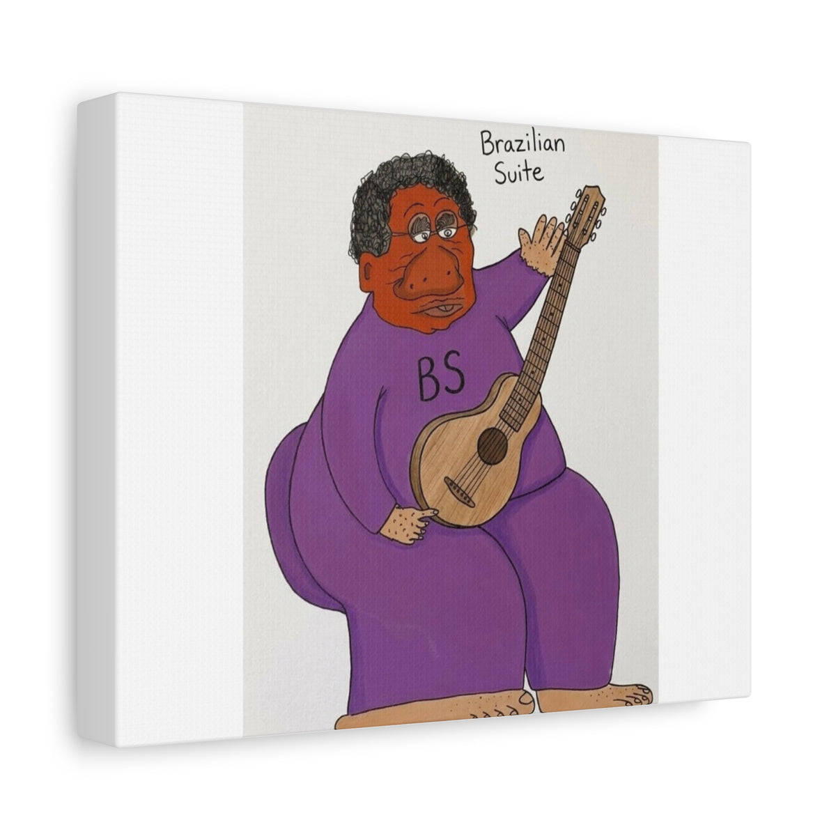 Brazilian Suite Guitarist Cartoon Canvas