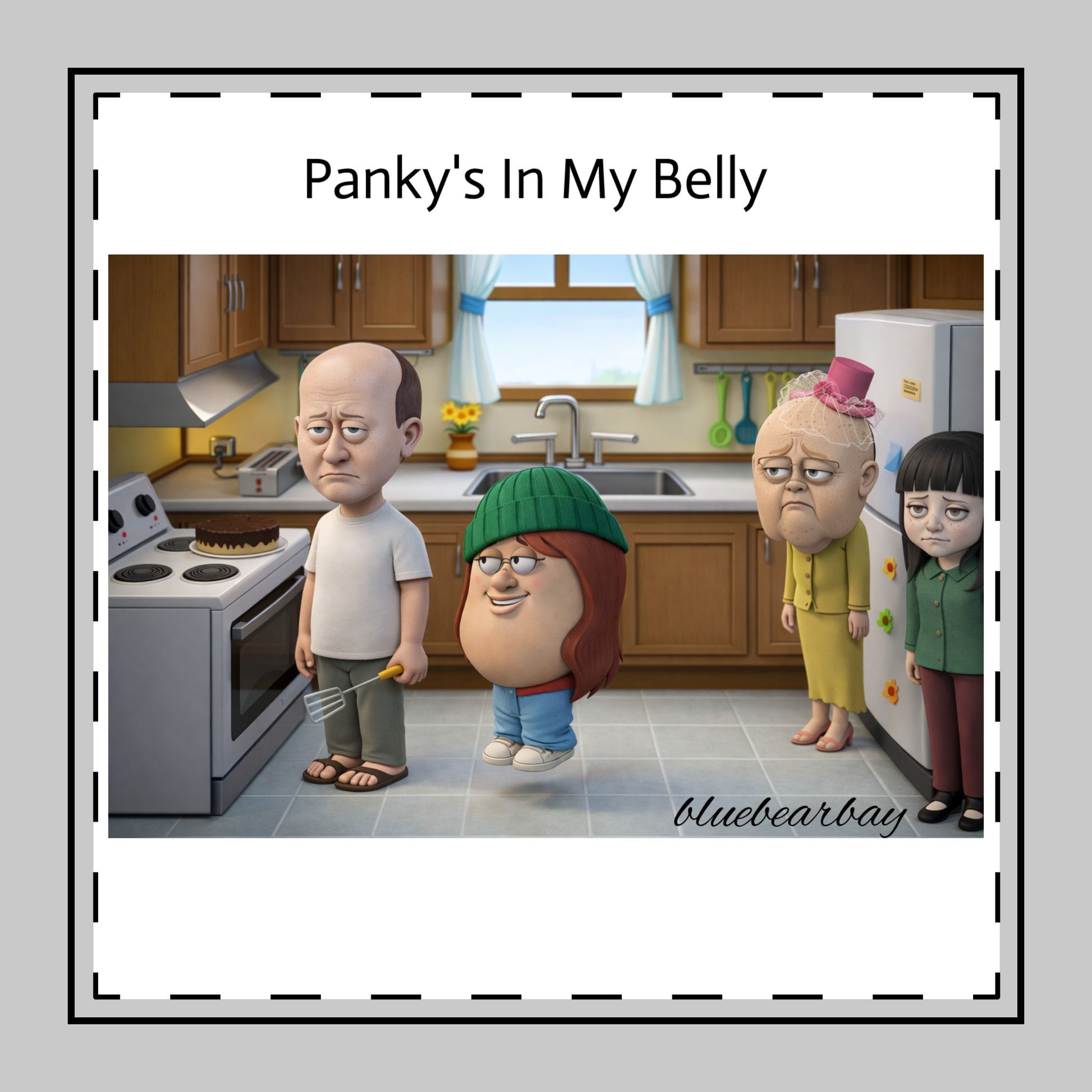 Cartoon Family Kitchen Cotton Napkin — Funny Grumpy Characters Table Decor