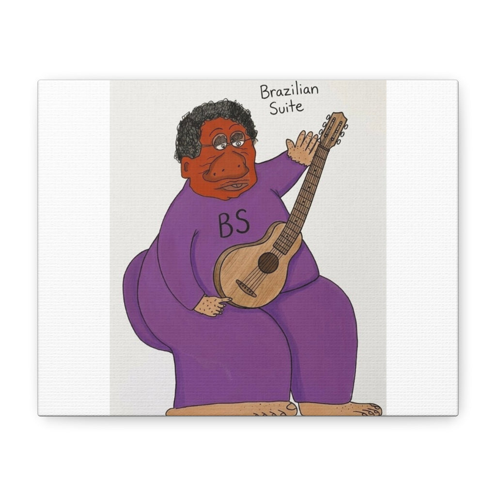 Brazilian Suite Guitarist Cartoon Canvas